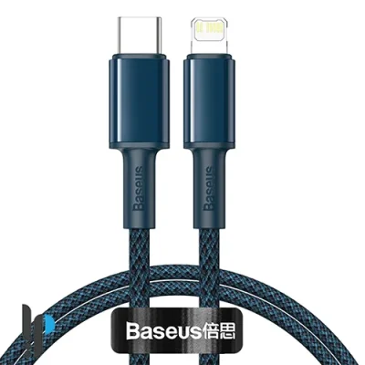 کابل شارژ 1 متری Type-C به لایتنینگ بیسوس مدل Baseus High Density Braided CATGD