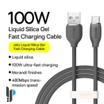 خرید کابل شارژ 2 متری USB به Type-C بیسوس مدل Baseus Jelly Liquid Silica Gel CAGD0101