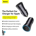 قیمت شارژر فندکی 40 وات بیسوس مدل Baseus Golden Contactor Pro CGJP000