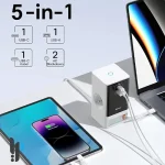 مشخصات هاب شارژر 5 پورت 65 وات بیسوس مدل PSLR000301