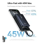 مشخصات پاور بانک 45 واتی بیسوس مدل Baseus PicoGo P10076803123 ظرفیت 10000 میلی‌ آمپر