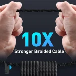 مشخصات کابل شارژ 1 متری TYPE-C بیسوس مدل TUNGSTEN GOLD 100W