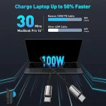 مشخصات خرید کابل شارژ 1 متری TYPE-C بیسوس مدل TUNGSTEN GOLD 100W