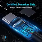 مشخصات و قیمت کابل شارژ 1 متری TYPE-C بیسوس مدل TUNGSTEN GOLD 100W