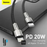 کابل شارژ 1 متری لایتنینگ بیسوس مدل Baseus Cafule