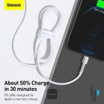 کابل 1 متری Type-C به لایتنینگ بیسوس مدل Baseus Cafule