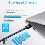 ابعاد کابل شارژ Type-C انکر مدل Anker A8756 طول 1 متر