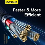 کابل شارژ 1 متری Type-C به لایتنینگ بیسوس مدل Baseus P10355803