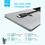 کاربرد کابل شارژ Type-C انکر مدل Anker Zolo A8060 240w طول 1 متر