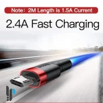ابعاد کابل شارژ USB به MicroUSB بیسوس مدل Baseus KAMKLF-B طول 1 متر