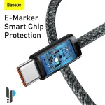 ابعادکابل شارژ 1 متری Type-C بیسوس مدل Baseus Dynamic 4 P10381400121